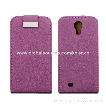 Leather Flip Mobile Phone Cases for S4 (i9500), Customized Patterns and Logos Accepted